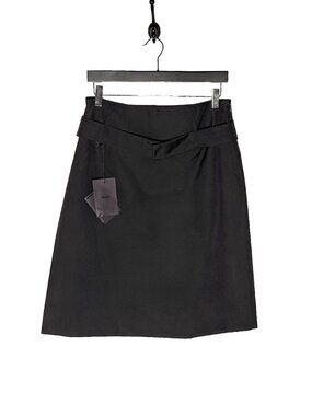 Prada Simple Black Belted Skirt